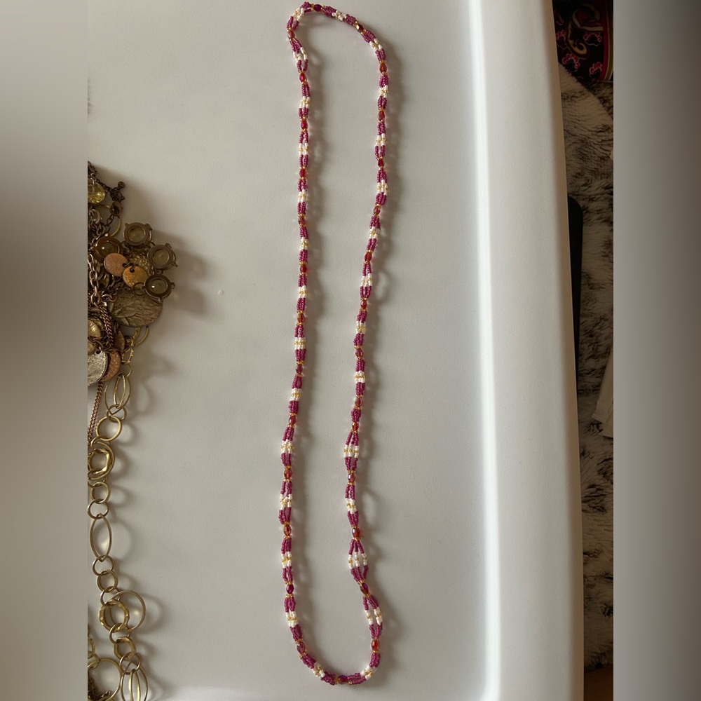 Beautiful Pink Beaded Necklace
